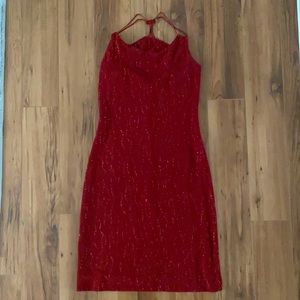HOURGLASS Ruby Red Sparkle Dress
